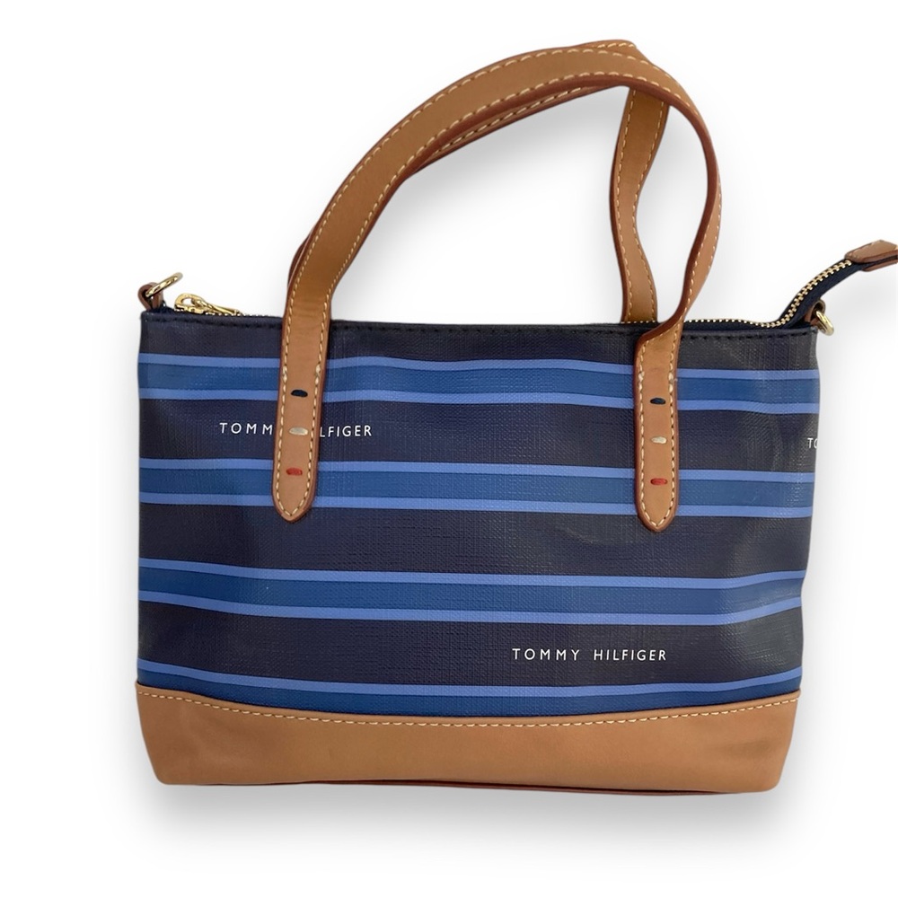 NWOT Tommy Hilfiger Blue Striped Handbag w/ Crossbody Strap
